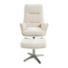 Arko 2pc Swivel Chair & Ottoman Set | Beige Chenille | Silver Star Base