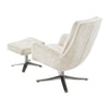 Arko 2pc Swivel Chair & Ottoman Set | Beige Chenille | Silver Star Base