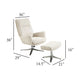 Arko 2pc Swivel Chair & Ottoman Set | Beige Chenille | Silver Star Base