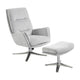 Arko 2pc Swivel Chair & Ottoman Set | Gray Chenille | Silver Star Base