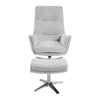 Arko 2pc Swivel Chair & Ottoman Set | Gray Chenille | Silver Star Base