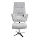 Arko 2pc Swivel Chair & Ottoman Set | Gray Chenille | Silver Star Base
