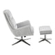 Arko 2pc Swivel Chair & Ottoman Set | Gray Chenille | Silver Star Base