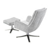 Arko 2pc Swivel Chair & Ottoman Set | Gray Chenille | Silver Star Base