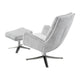 Arko 2pc Swivel Chair & Ottoman Set | Gray Chenille | Silver Star Base