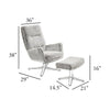 Arko 2pc Swivel Chair & Ottoman Set | Gray Chenille | Silver Star Base