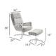 Arko 2pc Swivel Chair & Ottoman Set | Gray Chenille | Silver Star Base