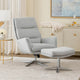 Arko 2pc Swivel Chair & Ottoman Set | Gray Chenille | Silver Star Base