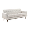 Tina Sofa | 3 Seater Tufted Back | Foam Fill Beige Polyester | Brown Wood