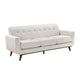 Tina Sofa | 3 Seater Tufted Back | Foam Fill Beige Polyester | Brown Wood