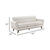 Tina Sofa | 3 Seater Tufted Back | Foam Fill Beige Polyester | Brown Wood