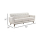 Tina Sofa | 3 Seater Tufted Back | Foam Fill Beige Polyester | Brown Wood