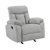 Juma Manual Rocker Reclining Chair | Pillow Arms | Tufted Gray Chenille