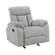 Juma Manual Rocker Reclining Chair | Pillow Arms | Tufted Gray Chenille