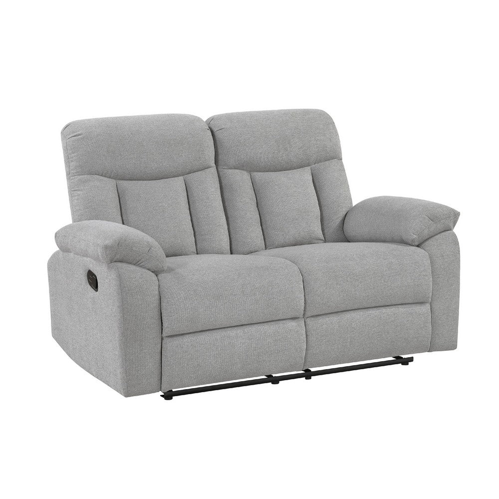 Juma Loveseat | Plush Pillow Top Arms | Soft Tufted Gray Chenille