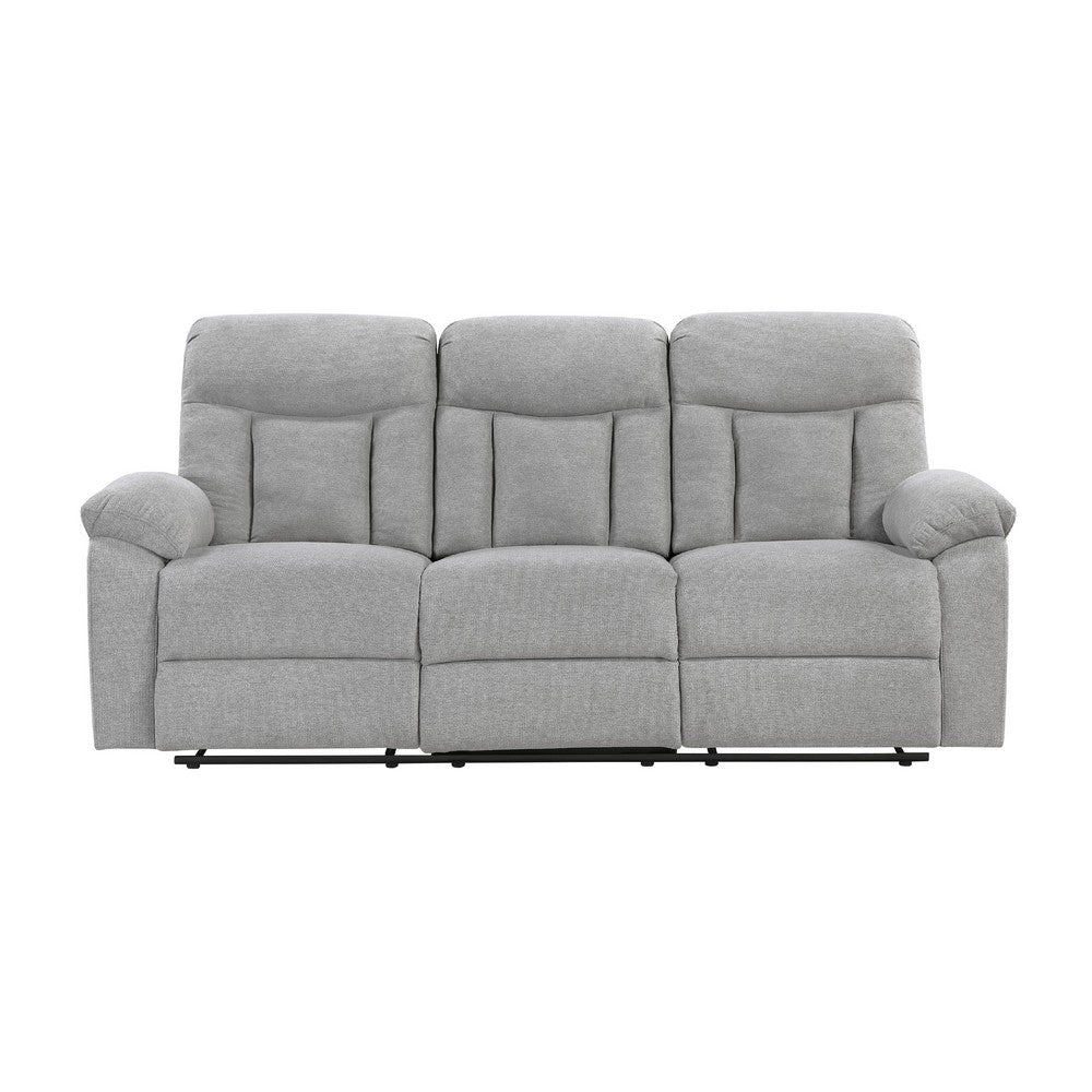 Juma Loveseat | Plush Pillow Top Arms | Soft Tufted Gray Chenille