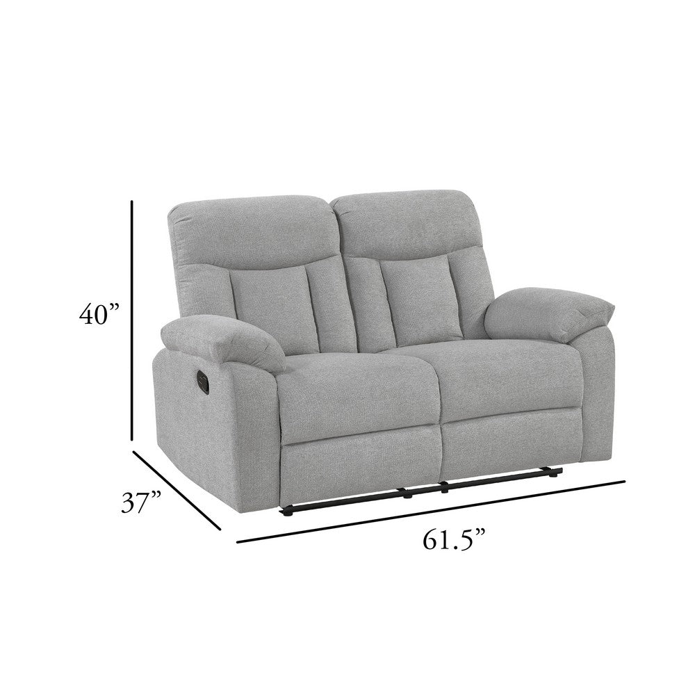 Juma Loveseat | Plush Pillow Top Arms | Soft Tufted Gray Chenille