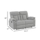 Juma Loveseat | Plush Pillow Top Arms | Soft Tufted Gray Chenille