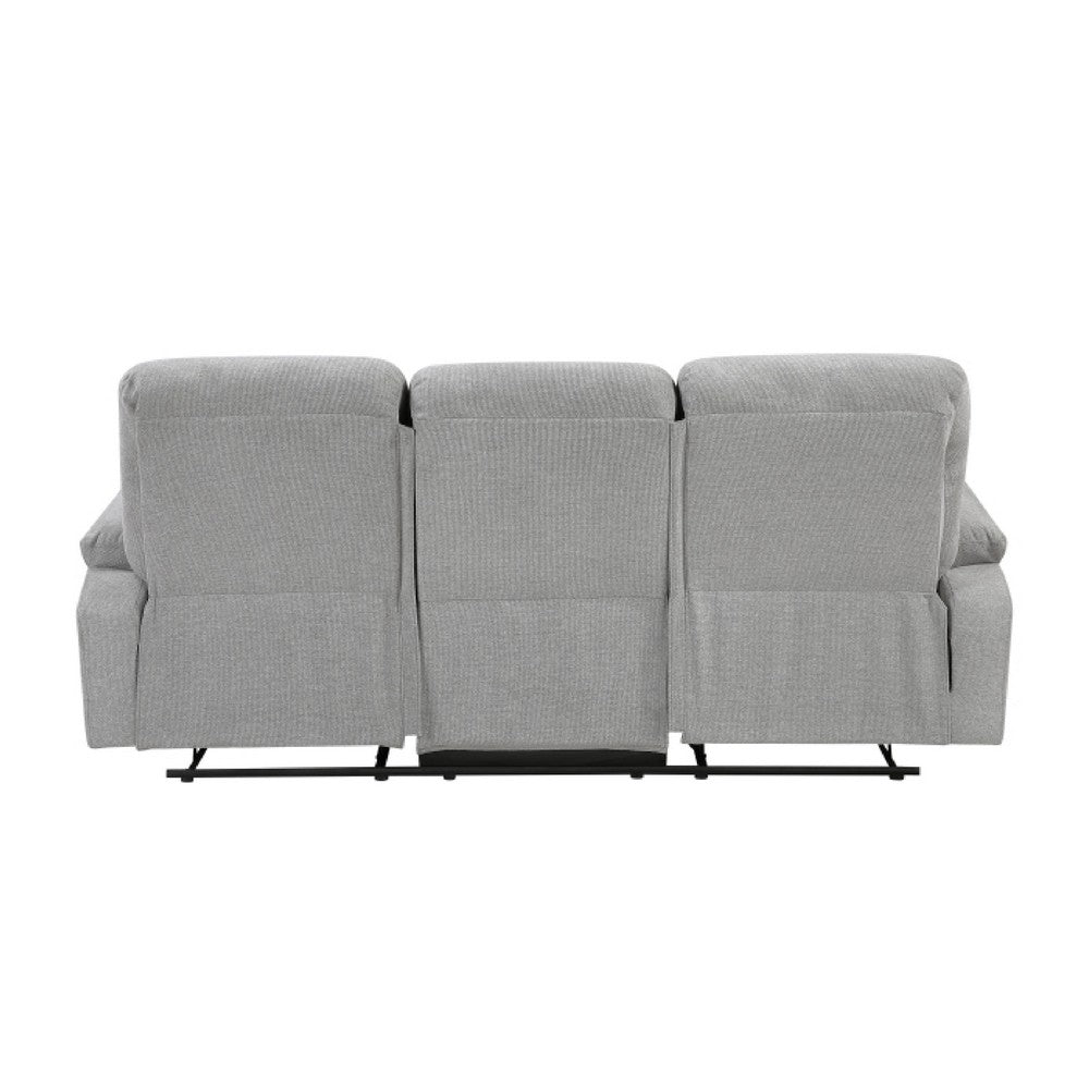 Juma Sofa | 3 Seater | Plush Pillow Top Arms | Soft Tufted Gray Chenille