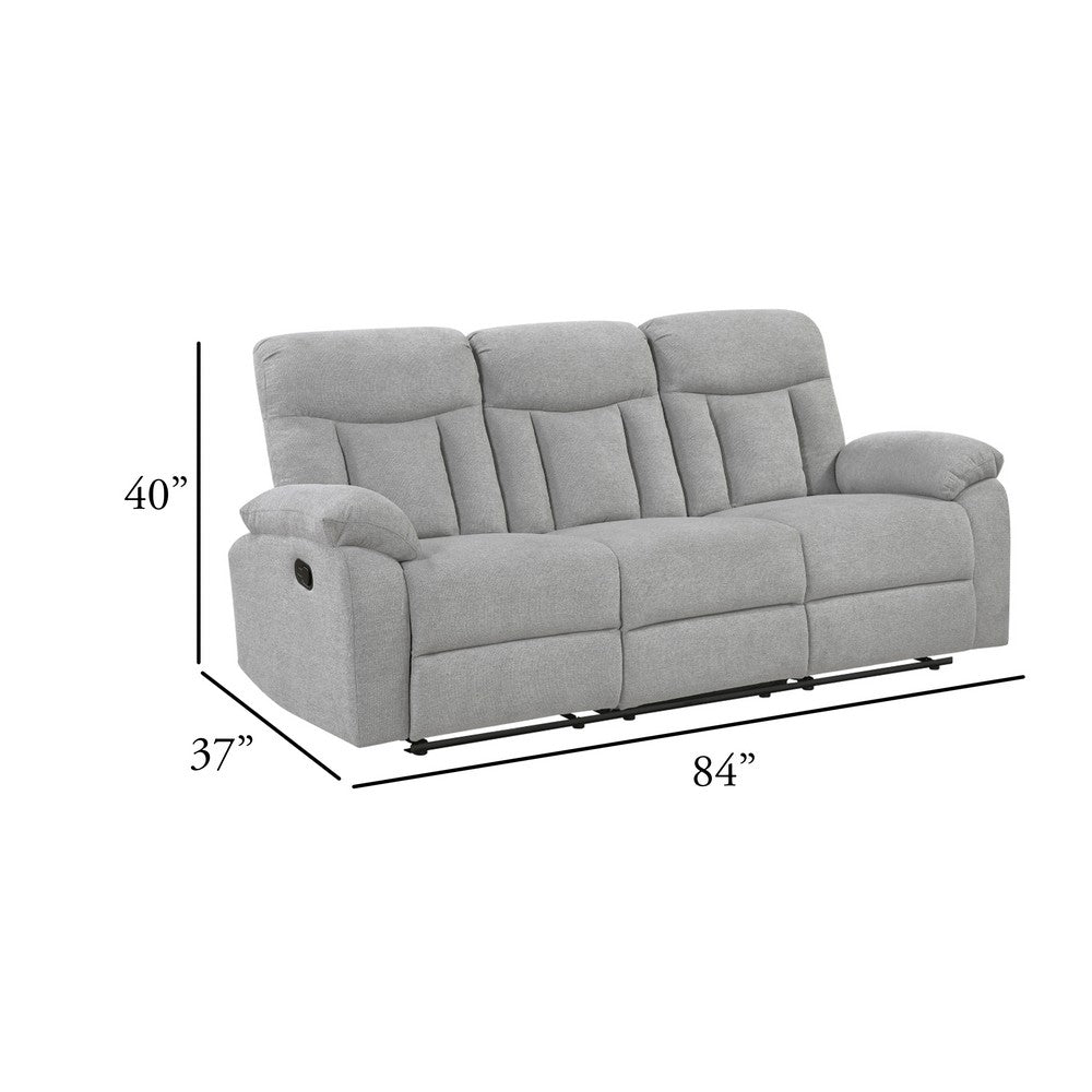 Juma Sofa | 3 Seater | Plush Pillow Top Arms | Soft Tufted Gray Chenille