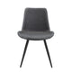 Bey Dining Side Chair Set of 2 | Gray Faux Leather | Black Metal Legs