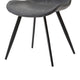 Bey Dining Side Chair Set of 2 | Gray Faux Leather | Black Metal Legs