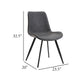 Bey Dining Side Chair Set of 2 | Gray Faux Leather | Black Metal Legs