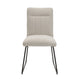 Neya Dining Side Chair Set of 2 | Beige Polyester | Black Metal Legs