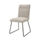 Neya Dining Side Chair Set of 2 | Beige Polyester | Black Metal Legs