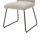 Neya Dining Side Chair Set of 2 | Beige Polyester | Black Metal Legs