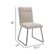 Neya Dining Side Chair Set of 2 | Beige Polyester | Black Metal Legs