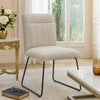 Neya Dining Side Chair Set of 2 | Beige Polyester | Black Metal Legs