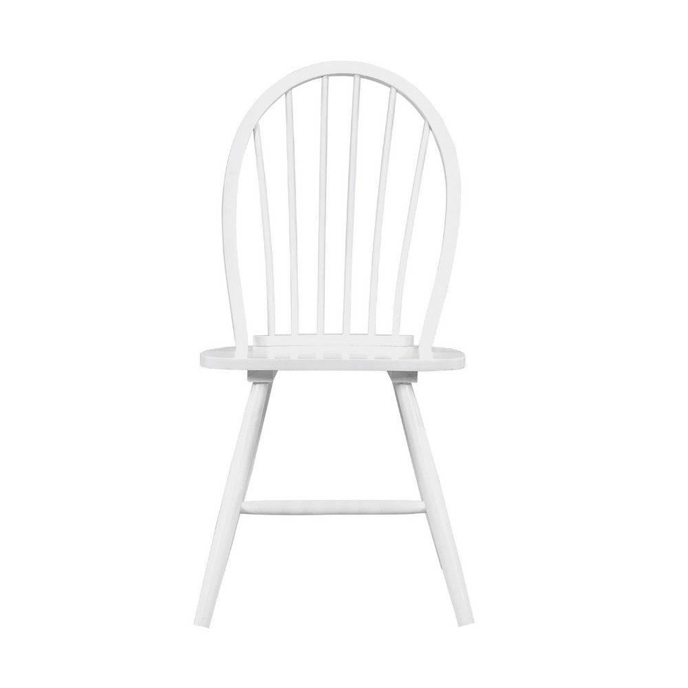 Soa Dining Side Chair Set of 2 | Curved Windsor Backs | White Wood