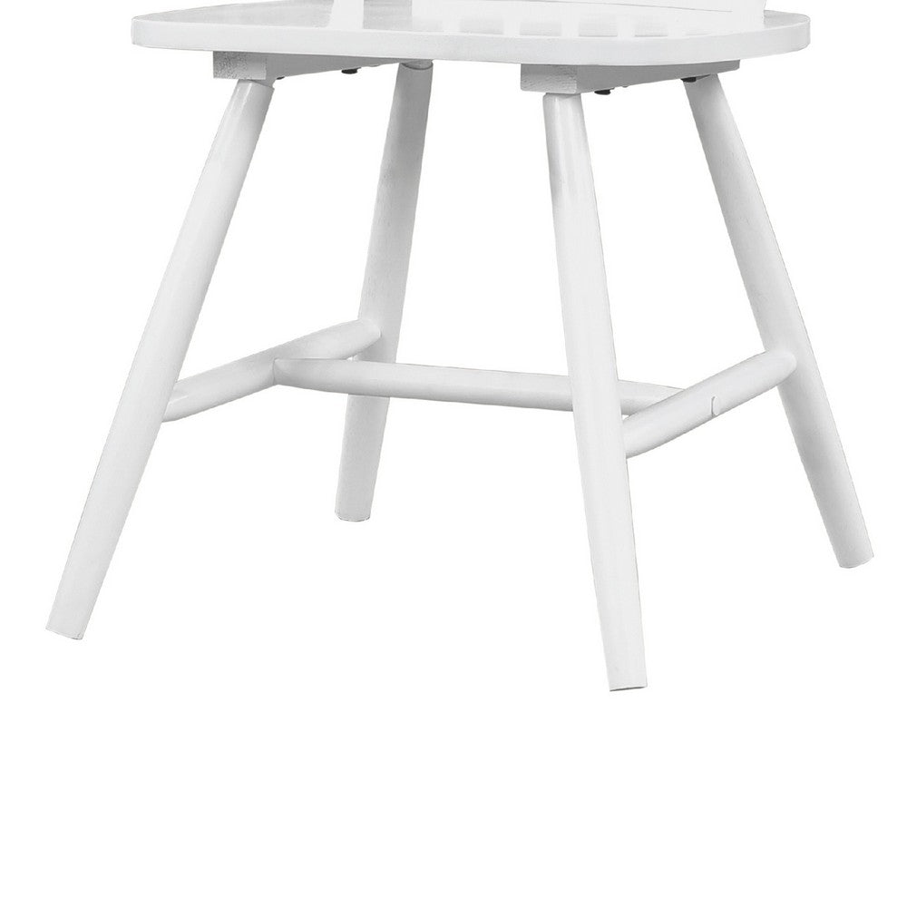 Soa Dining Side Chair Set of 2 | Curved Windsor Backs | White Wood