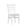 Beo Dining Side Chair Set of 2 | Contoured Ladder Backs | White Wood