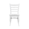 Beo Dining Side Chair Set of 2 | Contoured Ladder Backs | White Wood