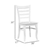 Beo Dining Side Chair Set of 2 | Contoured Ladder Backs | White Wood