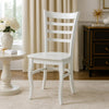 Beo Dining Side Chair Set of 2 | Contoured Ladder Backs | White Wood