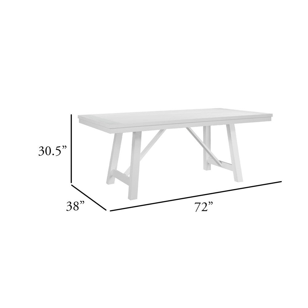 Reddy Dining Table | 72" Rectangular Top | A Frame Base | Oak White
