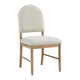 Neka Dining Side Chair Set of 2 | Beige Polyester | Natural Brown Wood