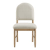 Neka Dining Side Chair Set of 2 | Beige Polyester | Natural Brown Wood