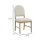 Neka Dining Side Chair Set of 2 | Beige Polyester | Natural Brown Wood