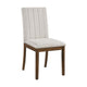 Hoi Dining Side Chair Set of 2 | Tufted Beige Polyester | Chestnut Brown