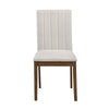 Hoi Dining Side Chair Set of 2 | Tufted Beige Polyester | Chestnut Brown