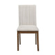 Hoi Dining Side Chair Set of 2 | Tufted Beige Polyester | Chestnut Brown