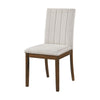 Hoi Dining Side Chair Set of 2 | Tufted Beige Polyester | Chestnut Brown