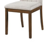 Hoi Dining Side Chair Set of 2 | Tufted Beige Polyester | Chestnut Brown