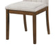Hoi Dining Side Chair Set of 2 | Tufted Beige Polyester | Chestnut Brown