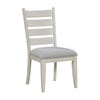 Wen Dining Side Chair Set of 2 | Gray Cushion | Ladder Back | White
