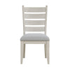 Wen Dining Side Chair Set of 2 | Gray Cushion | Ladder Back | White